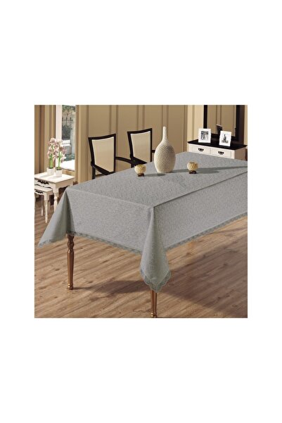 Apakay Gri Fransız Güpürlü Lüx Kdk Masa Örtüsü 160x220cm