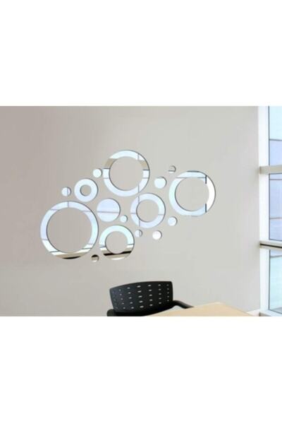 dalgıç tasarım Dekoratif Pleksi Ayna Daire Gümüş