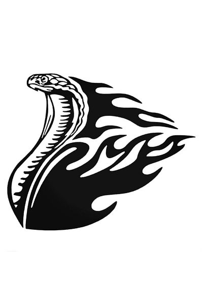 Universal Αυτοκόλλητο Snake Cobra With Flames Αυτοκόλλητο Αυτοκόλλητο Τοίχου Αυτοκινήτου Αρμα Διακοσμητικό Αυτοκόλλητο Σπιτιού