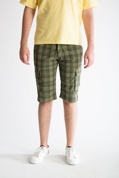 Luppo Club Ανδρικό σορτς Cargo Pocket καρό Khaki 5055