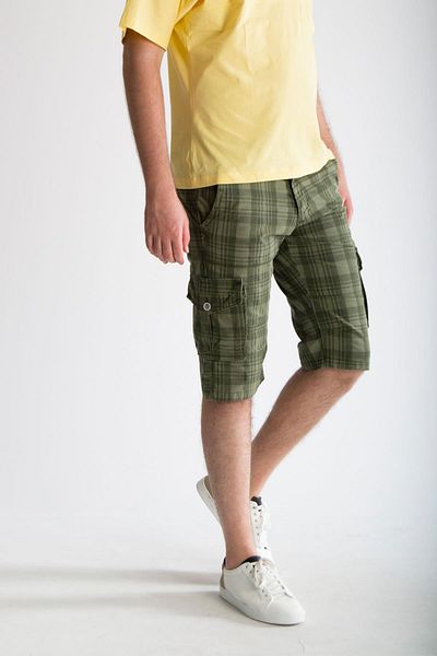 Luppo Club Ανδρικό σορτς Cargo Pocket καρό Khaki 5055