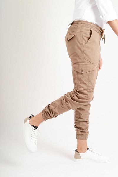 Luppo Club Ανδρικό παντελόνι Cargo Beige με ελαστική μέση και πόδι