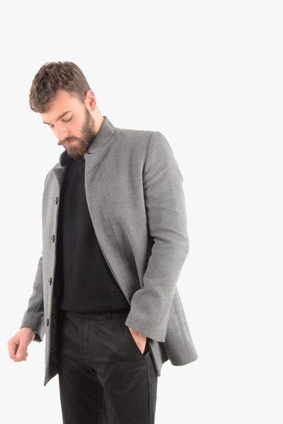 Luppo Club Ανδρικό παλτό Judge Collar Stamp Grey