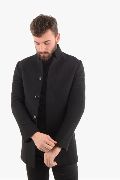 Luppo Club Ανδρικό παλτό Judge Collar Stamp Μαύρο