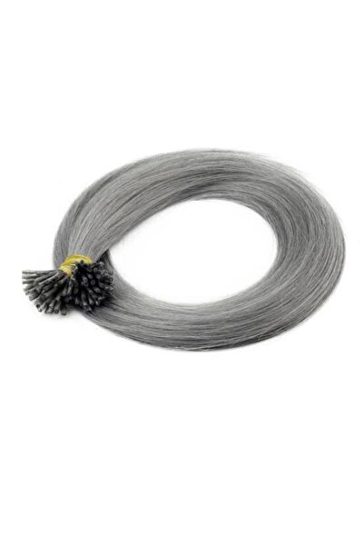 Körfezperuk Gri Micro Kaynak Gri (10 Adet ) Gerçek Şaç 70 Cm