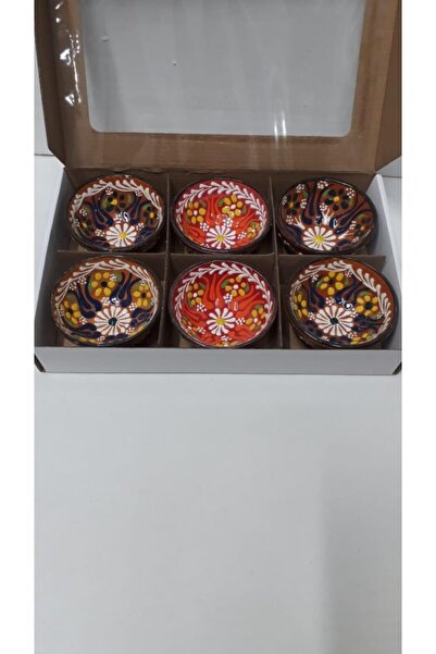 Sultan Çini El Emeği Kabartma Desenli Özel Tasarım Kase Takımı  6'lı