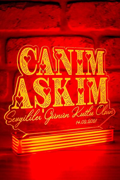 Hediye Kovanı Valentine's Day Gift, Gift for Lover 3D Lamp