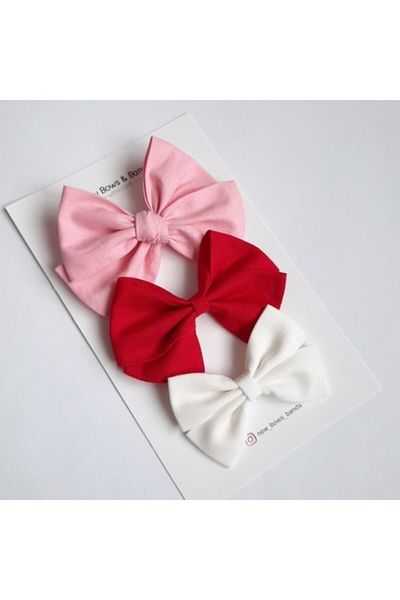 NEW BOWS BANDS طقم إبزيم للفتيات والرضع مكون من 3 قطع