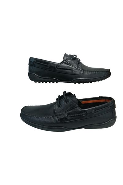 Rekirs Мъжки черни мокасини с връзки Re097-10