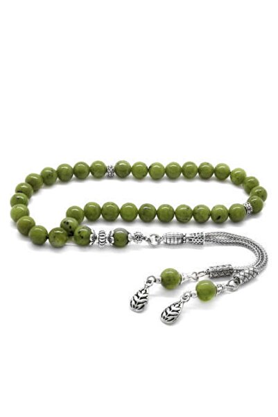 EbruHome مسبحة من الحجر الطبيعي المقاوم للتشوه ومزينة بشراشيب معدنية