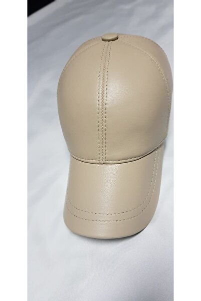 mesa şapka Krem Rengi Beyzbol Deri Şapka