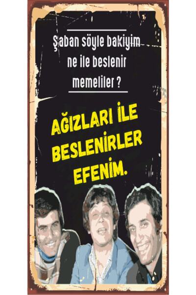 Hayat Poster Hababam Sınıfı Şaban Yeşilçam(10 Cm X 20 Cm) Mini Retro Ahşap Po...