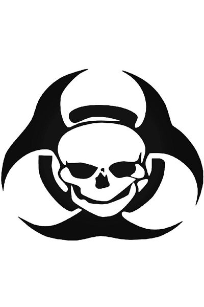 Universal Biohazard Radioactive Skull 1 Αυτοκόλλητο Αυτοκόλλητο Αυτοκόλλητο Τοίχου Αυτοκινήτου 20 εκ.