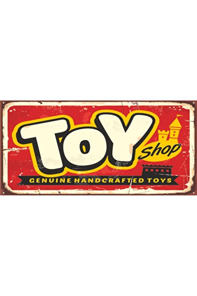 Hayat Poster Μίνι ρετρό ξύλινη αφίσα - Toy Shop Toy Shop (10 cm x 20 cm)
