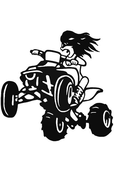 Universal Atv Girl Sticker Car Auto Crest Wall Sticker 20 Cm