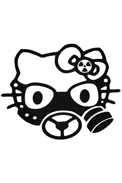 Universal Hello Kitty Gas Mask Jdm Αυτοκόλλητο Αυτοκινήτου Αυτοκόλλητο Τοίχου Αυτοκινήτου Αυτοκόλλητο Τοίχου Διακοσμητικό Αυτοκόλλητο Σπιτιού 20cm