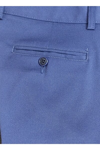wontilotte Erkek Indigo Gabardin Likralı Regular Fit Keten Pantolon