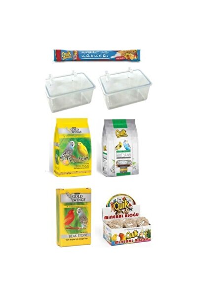 Gold Wings Muhabbet Kuşu Bakım Besin Seti 7 Parça