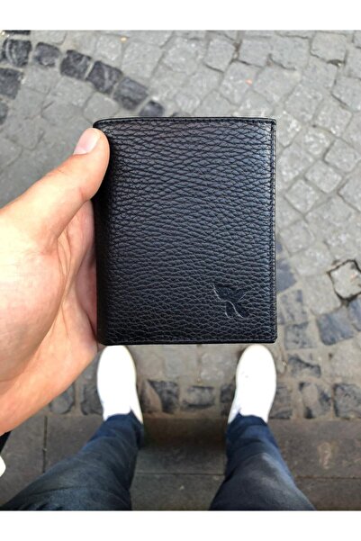 Karalı Deri Karali Deri Klasik Ince Siyah Erkek Kartlıklı Cüzdan