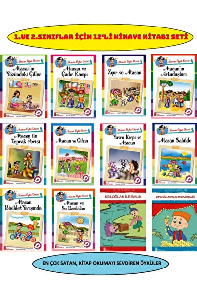 Ata Yayıncılık 1.ve 2.sınıflar Için Öğretmen Tavsiyeli 12'li Hikaye Kitabı Seti