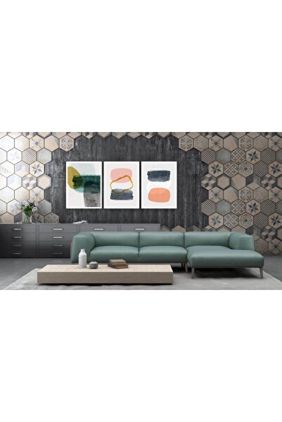 Zeta Aks Minimalist Painted Pictures 3 Piece Cotton Canvas Painting