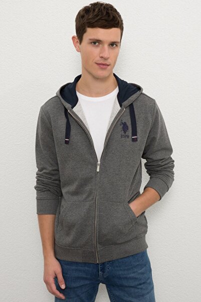 U.S. Polo Assn. Γκρι ανδρικό φούτερ - G081sz082.000.1082420