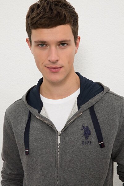 U.S. Polo Assn. Γκρι ανδρικό φούτερ - G081sz082.000.1082420
