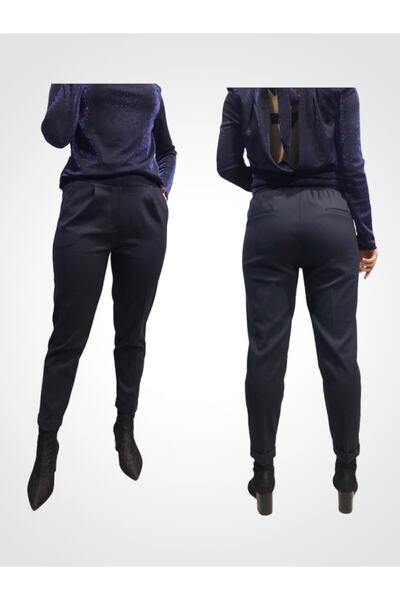 PARK İSTANBUL64 Dámské námořnické modré látkové kalhoty