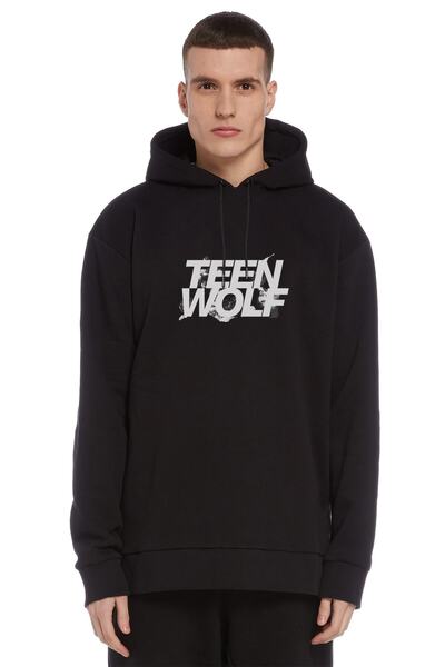 QIVI Teen Wolf logo Štampano crna muška Pleteno majica sa kapuljačom dugih ru...