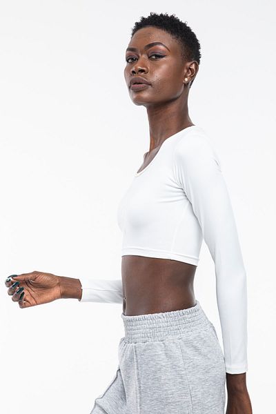 The Base Ecru Scuba Fabric - Γυναικείο Crop Sports Bustier