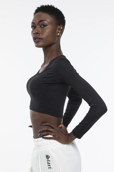The Base Жіночий чорний кроп-бюстгальтер