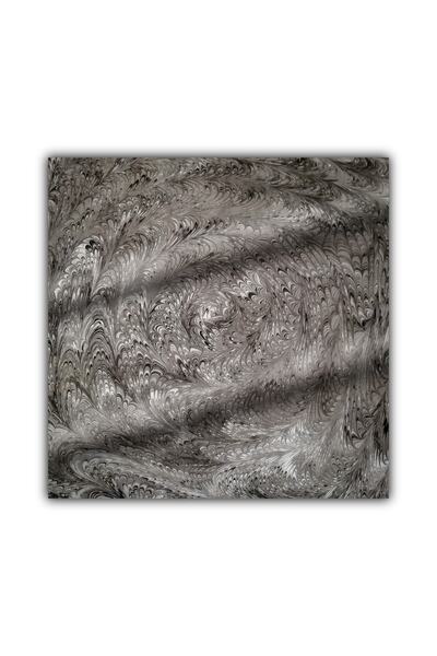 Ebru Sanatı El Yapımı Ipek Fular Krf 16 55cm X 55cm
