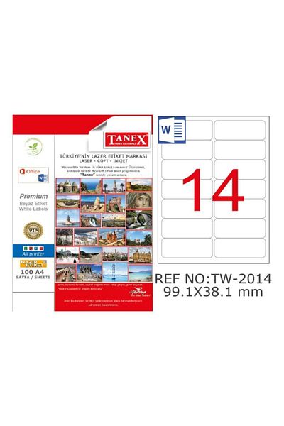 Tanex Tw-2014 99,1x34,1mm Επικαλυμμένο αυτοκόλλητο λέιζερ 1400 τεμαχίων
