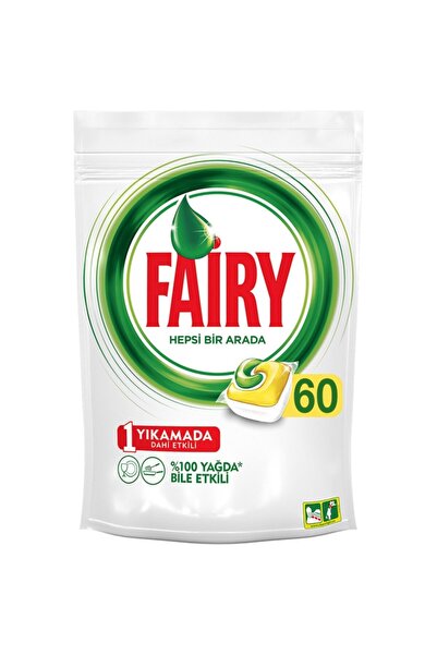 Fairy Hepsi Bir Arada 60 Yıkama Bulaşık Makinesi Deterjanı Kapsülü Limon Kokulu