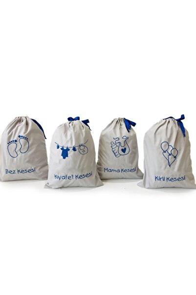 Atölye Eda Exclusive Embroidered Pouch Set 4 Pieces