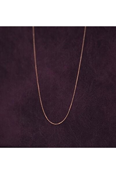 bigakan Kadın Ince Gümüş Zincir Rosse Kaplama Hayalet Zincir