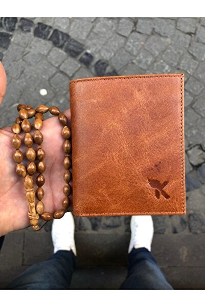 Karalı Deri Erkek Cüzdanı Karali Deri Klasik Crazy Ince Koyu Taba Kuka Tesbih...