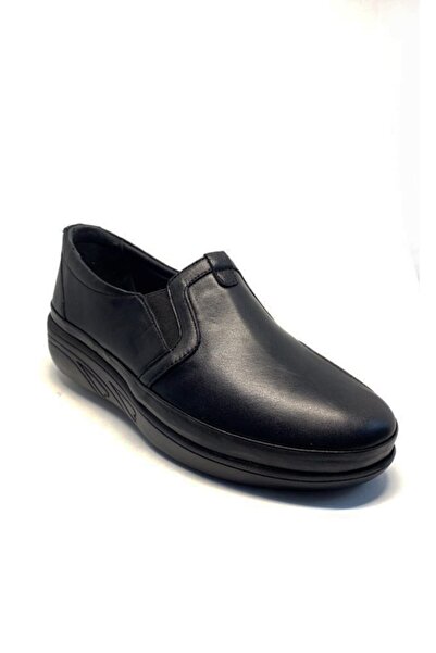 Evida Hakiki Deri Tam Ortopedik Siyah Kadın Ayakkabı