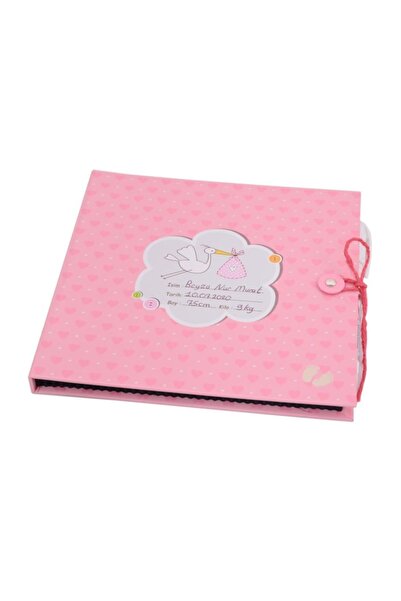 Nobbystar Kız Bebek Isimli 12 Yapraklı Beyaz Kalemli Leylek Figür Anı Defteri