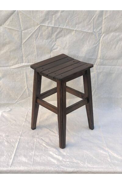Ahşap Çıtalı Tabure 35 Cm (ceviz)