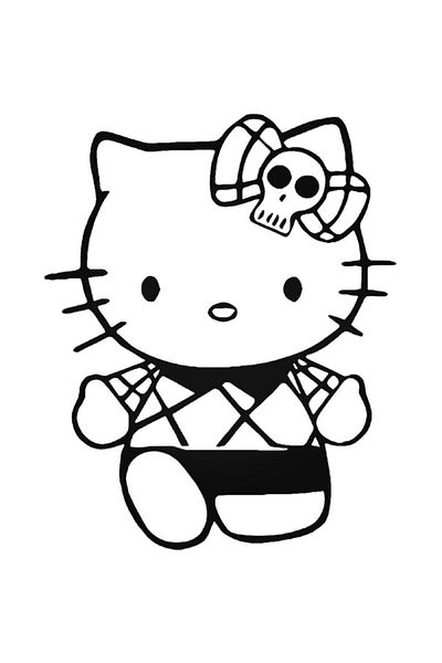 Universal Hello Kitty - Αυτοκόλλητο με παπιγιόν κρανίου 20 εκ., Αυτοκόλλητο αυτοκινήτου και τοίχου