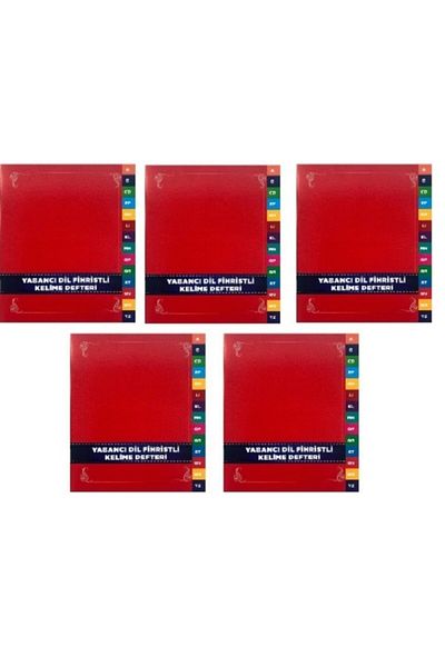 Karatay Yayınları Karatay Foreign Language Vocabulary Copybook Fihristli Cardboard Cover 96 Pages - 5 Pieces