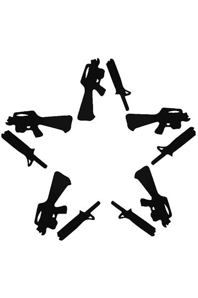 Universal Αυτοκόλλητο 20 cm Anti Guns Star - Αυτοκόλλητο τοίχου αυτοκινήτου, αυτοκινήτου, σχεδίασης