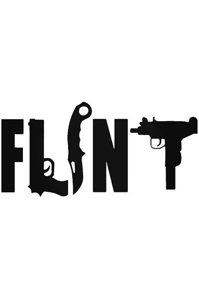 Universal Αυτοκόλλητο Flint Michigan Gun Knife Αυτοκόλλητο Αυτοκόλλητο Τοίχου Αυτοκινήτου Αυτοκόλλητο 20cm