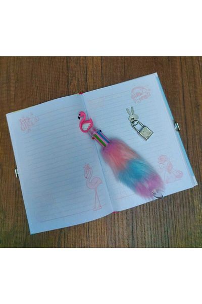 ÇİLEKHOME Çınar Gift Flamingo Blocare Suvenir și Jurnal + Pix Flamingo cu licență micro