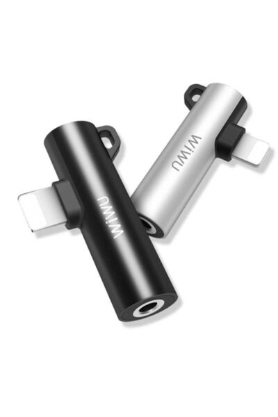 WIWU St03 Lightning Ses Adaptörü - Iphone Ipad 3.5mm Kulaklık & Lightning Şarj Dönüştürücü -kırmızı
