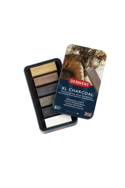 Derwent : Xl Charcoal : Füzen Blok Seti : Metal Kutu