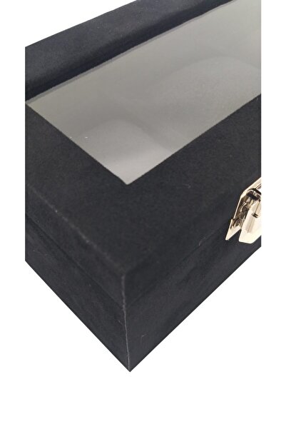 STAND MARKET Saat Kutusu 5'li Alcantra Siyah