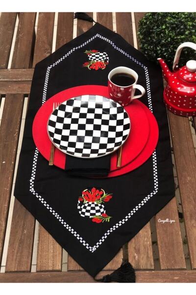 Çengelli İğne Siyah Üzeri Saksı Işleme Runner