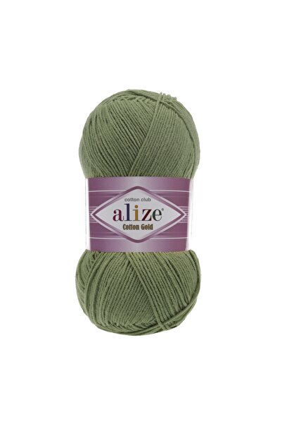 Alize Ață de tricotat din bumbac auriu 485 - verde (pachet de 5)
